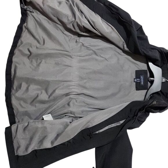 Lands Ends Windbreaker Jacket For Women Size Medium Black Hooded Elastic Waist - Picture 5 of 16
